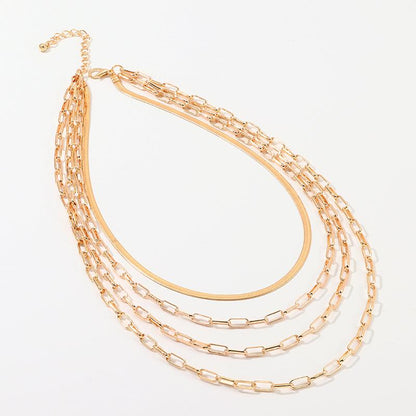 4 Piece Chain Link Set Necklace 18K Gold Plated Necklace in 18K Gold