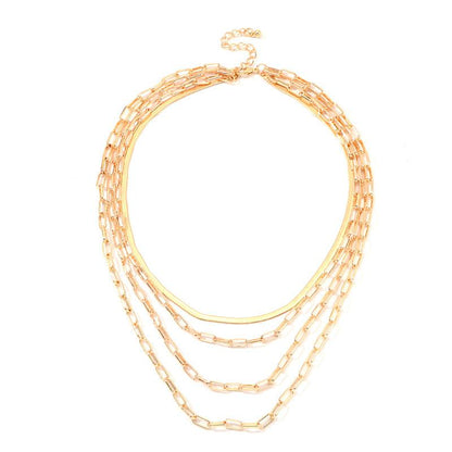 4 Piece Chain Link Set Necklace 18K Gold Plated Necklace in 18K Gold