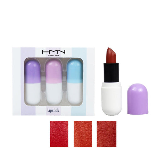 3 pcs Lipstick Portable Set Moisturizing Matte